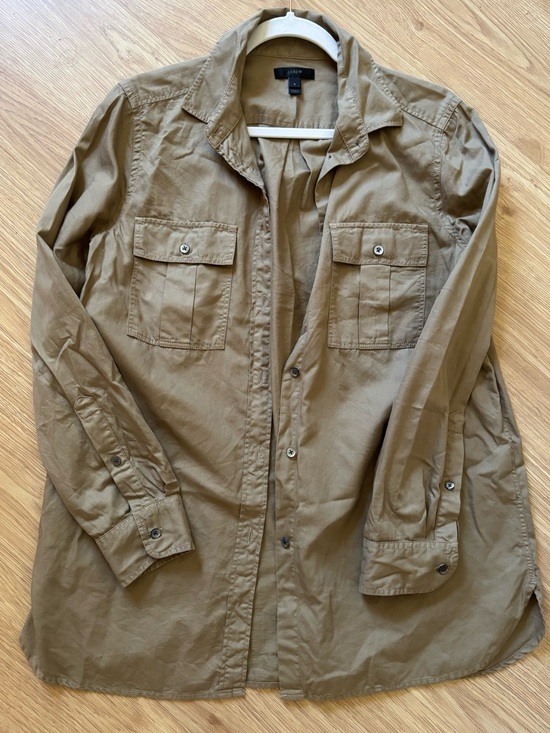 J. Crew Tops - J. Crew women’s Khaki Button-Down Utility Shirt
